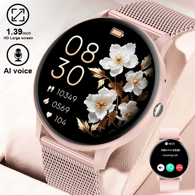 Smartwatch Custom - LIGE Bluetooth通話スマートウォッチ 女性用 カスタムダイヤル スマートウォッチ Android/iOS対応