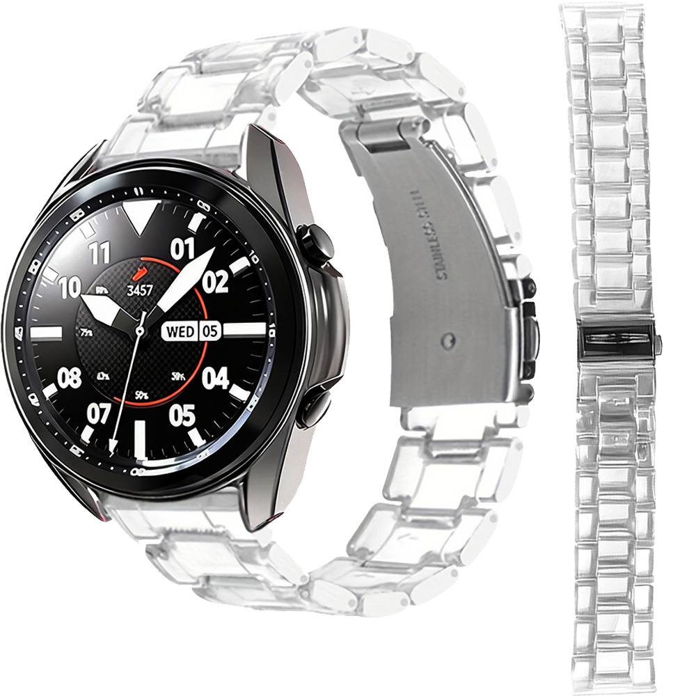 透明樹脂製の3リンクバンド。リンク外しツール付き。Samsu - Titan Smartwatch Accessories のレビューと価格